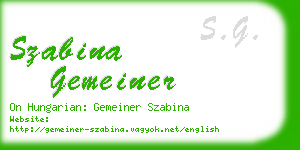 szabina gemeiner business card